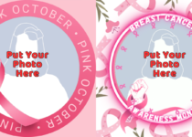 Pink Ribbon Profile Frame For Breast Cancer Awareness Month